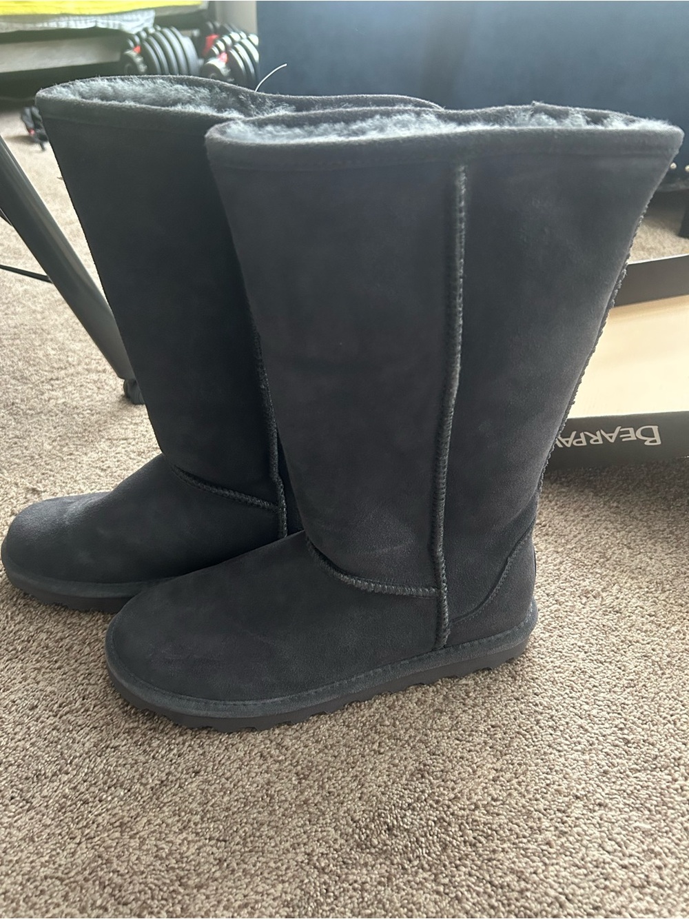 Women's grey bearpaw Shearling-Lined Tall Winter Boots. New with box